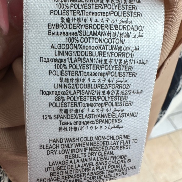 BCBGMAXAZRIA Embroidered Mesh Dress Dark Midnight Blue Floral Ruffle Size XXS - Picture 13 of 16